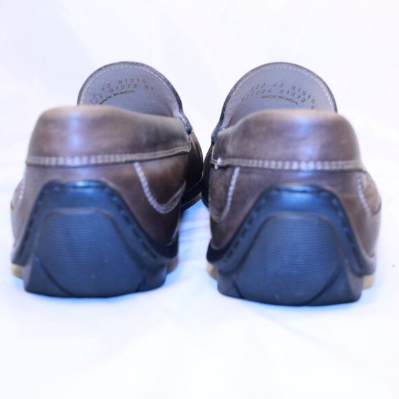 ECCO Size 43 (US 9-9.5) Brown Leather Classic Comfort Slip On Moc Toe Loafers